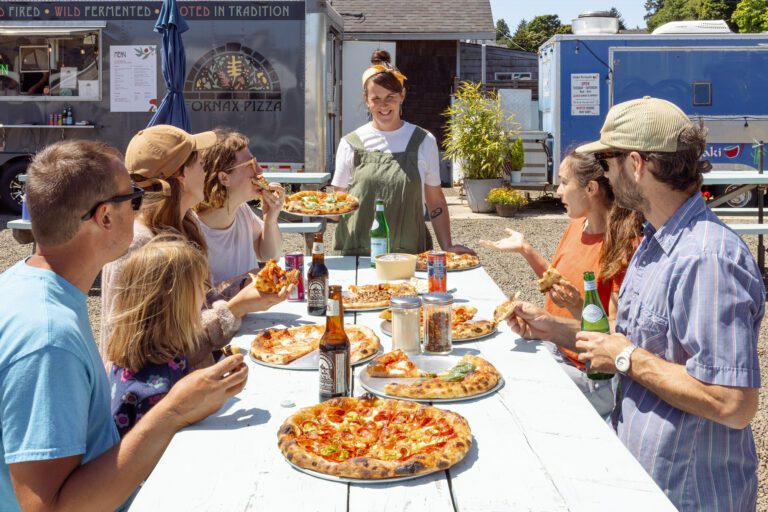 Fornax Pizza people picnic table food trucks